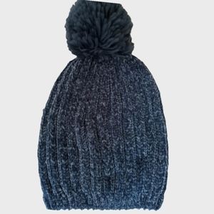 New York & Company Pom Beanie Blue Color Non Sized